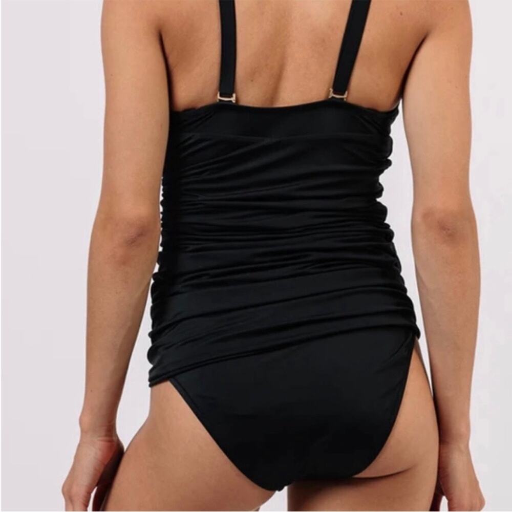 HAH We Are Hot As Hell It Suits U 1 Piece Swimsuit Black Swimdress Vacay Size M - Picture 10 of 11